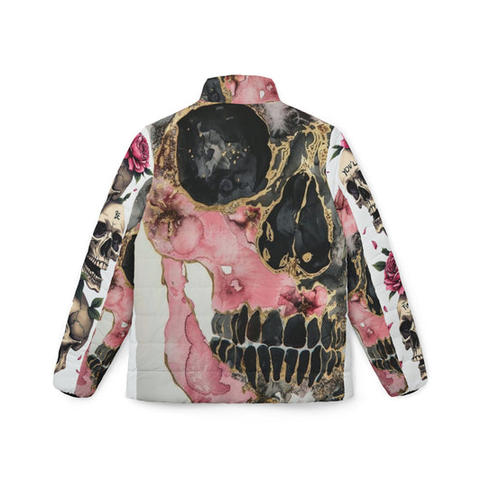 Floral Skull Puffer Jacket