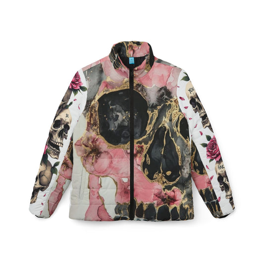 Floral Skull Puffer Jacket