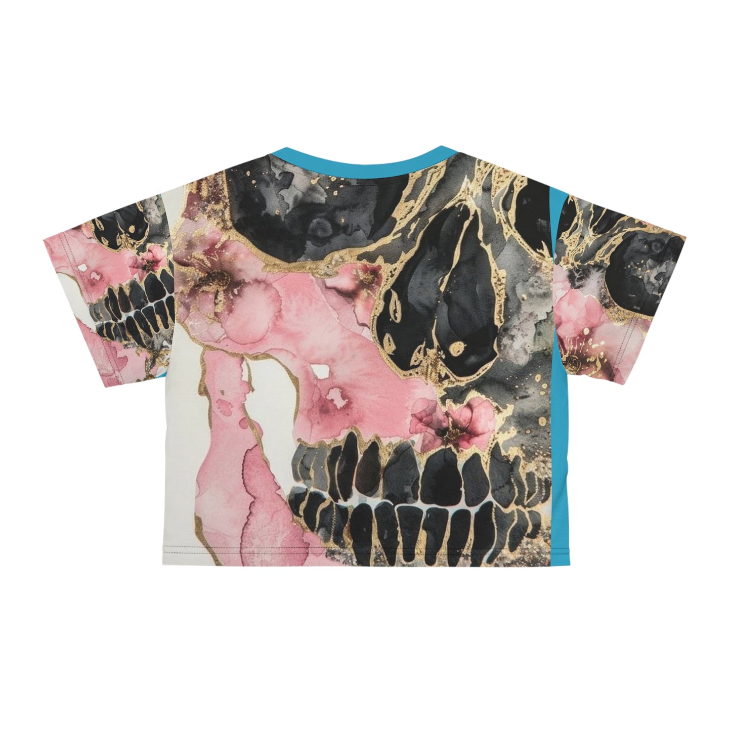 Gothic Skull Crop Tee, Edgy Graphic Top, Alternative Fashion, Statement Tee, Trendy Women's Wear